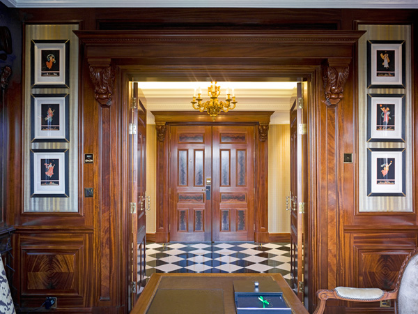 The Savoy, Rotal Suite Studyloking towards entrance hall
